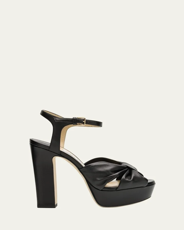 Heloise Leather Knot Platform Sandals