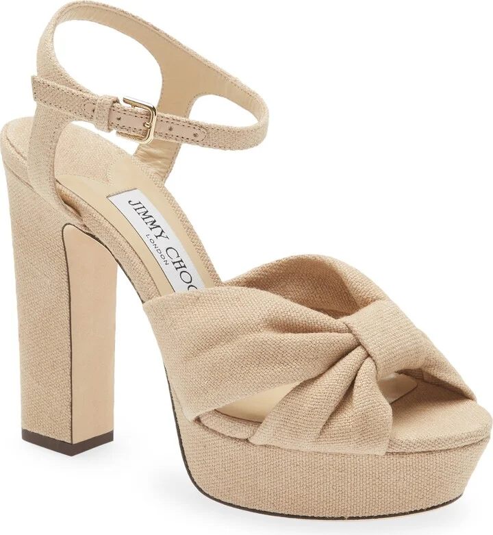 Heloise Linen Canvas Platform Sandal