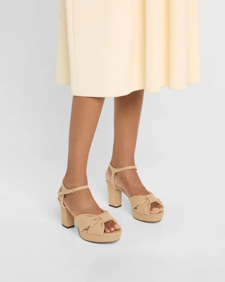 Heloise Linen Knot Platform Sandals - Image 7