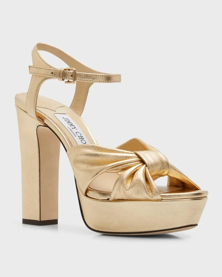 Heloise Metallic Ankle-Strap Platform Sandals - Image 6