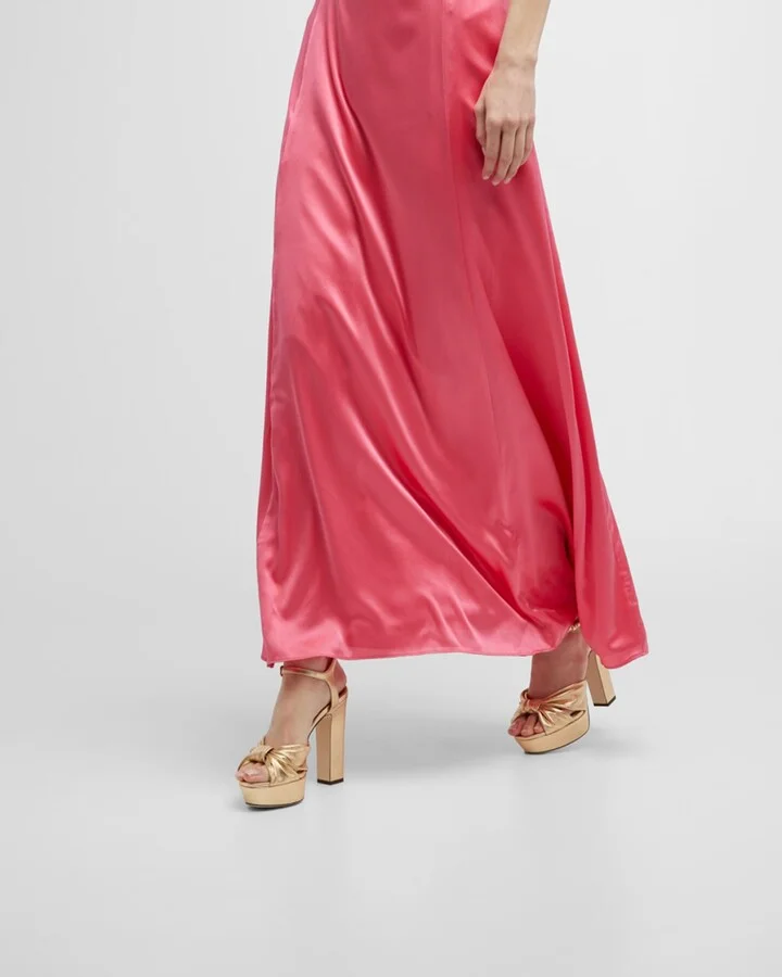 Heloise Metallic Ankle-Strap Platform Sandals - Image 7