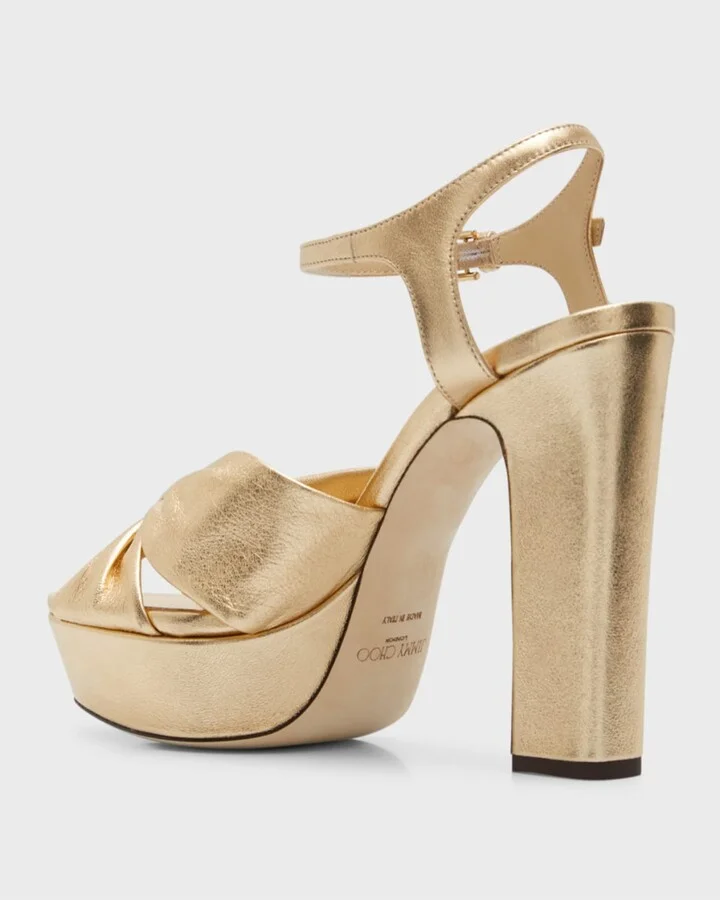 Heloise Metallic Ankle-Strap Platform Sandals - Image 8