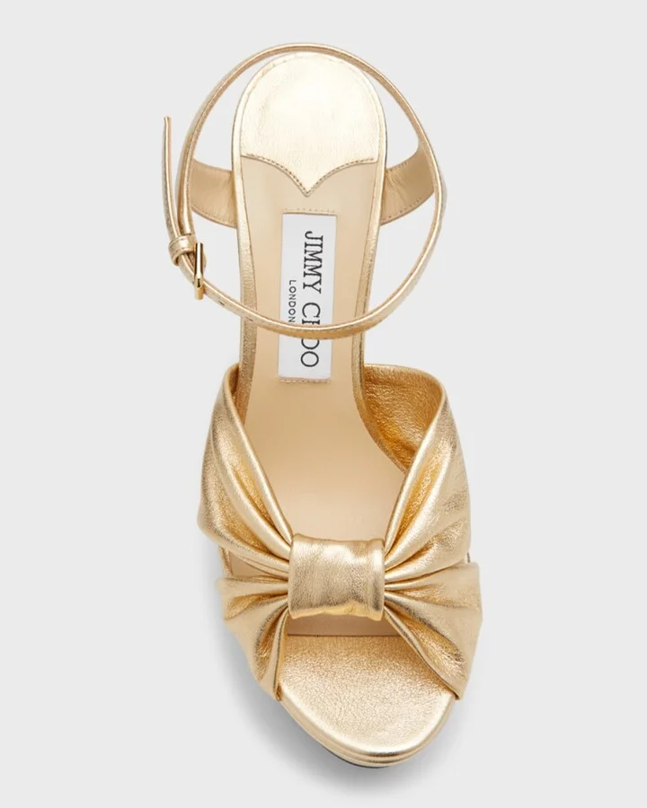 Heloise Metallic Ankle-Strap Platform Sandals - Image 9