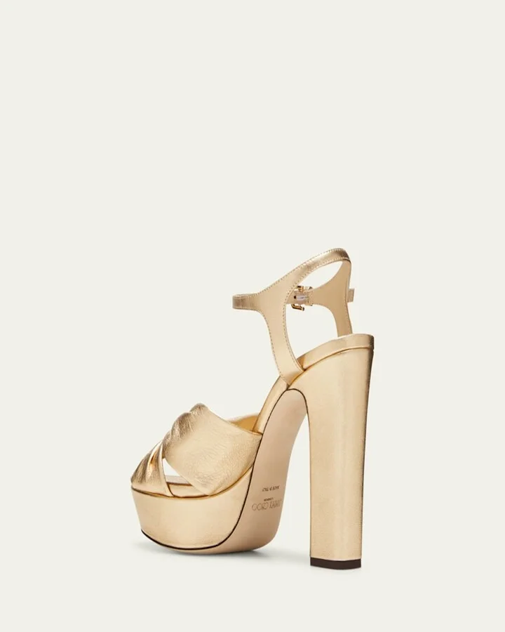Heloise Metallic Ankle-Strap Platform Sandals - Image 10
