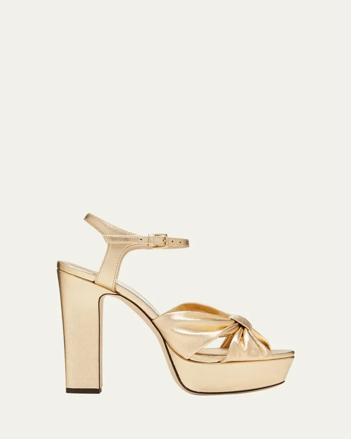 Heloise Metallic Ankle-Strap Platform Sandals
