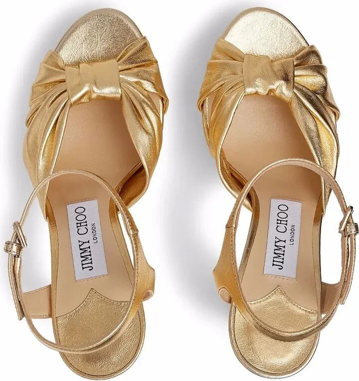 Heloise metallic-effect 120mm sandals - Image 3