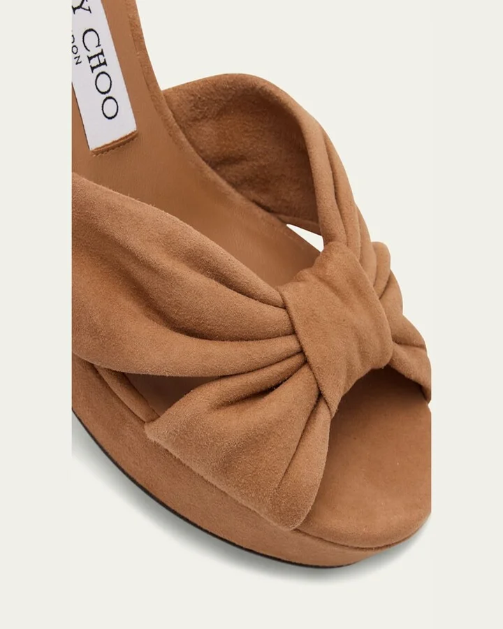 Heloise Suede Knot Platform Sandals - Image 3