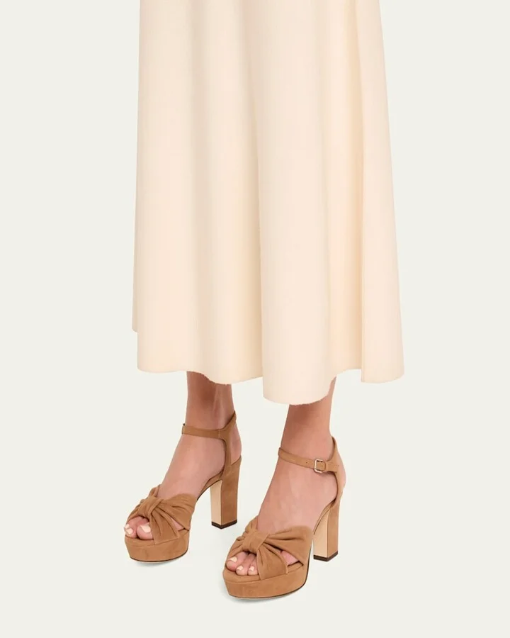 Heloise Suede Knot Platform Sandals - Image 4