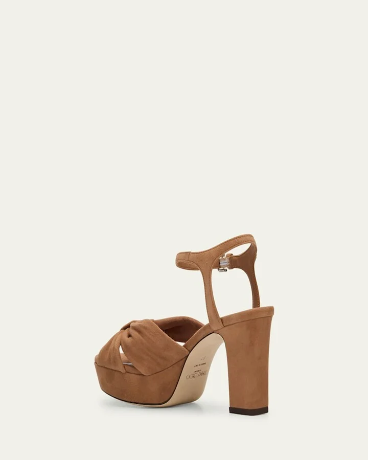 Heloise Suede Knot Platform Sandals - Image 11
