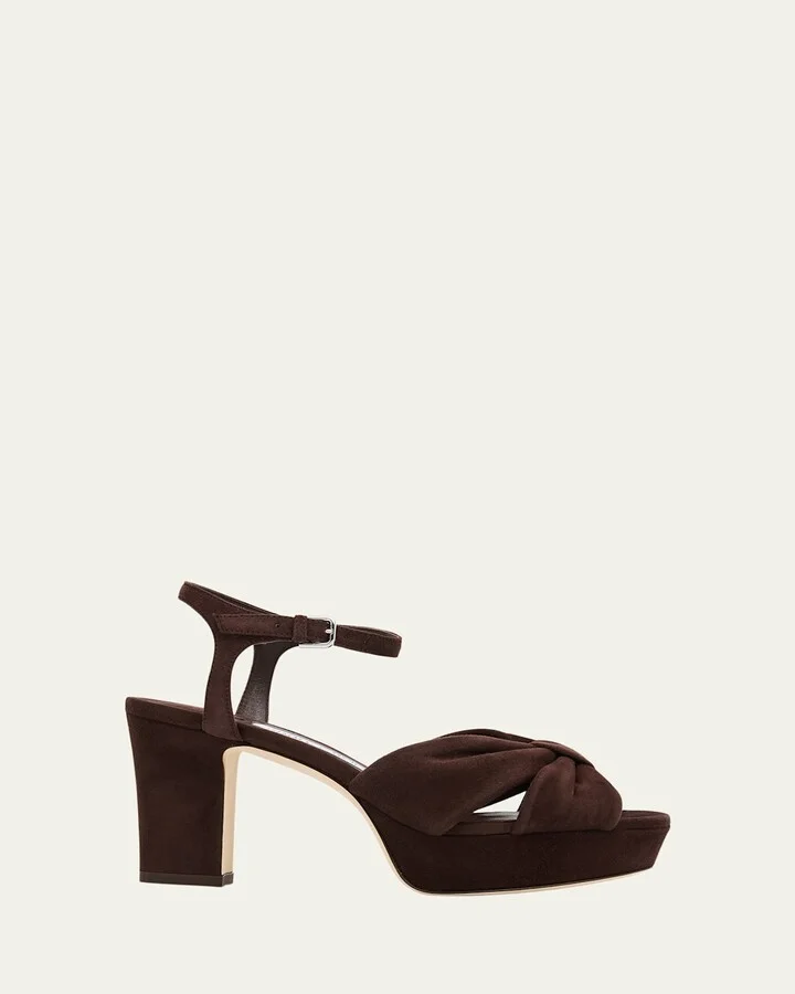 Heloise Suede Knot Platform Sandals