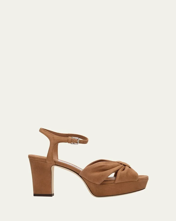 Heloise Suede Knot Platform Sandals