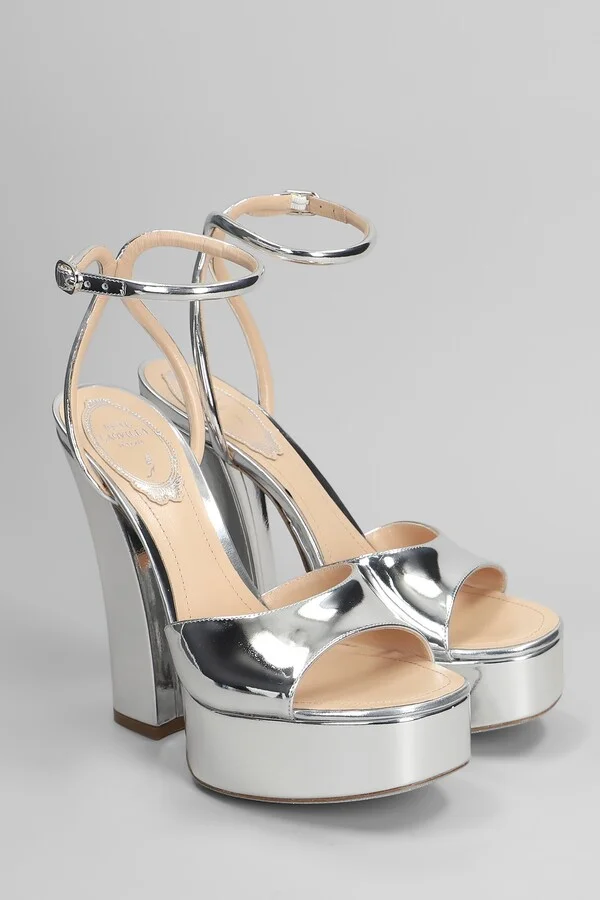 Helsa Sandals In Silver Patent Leather - Image 2