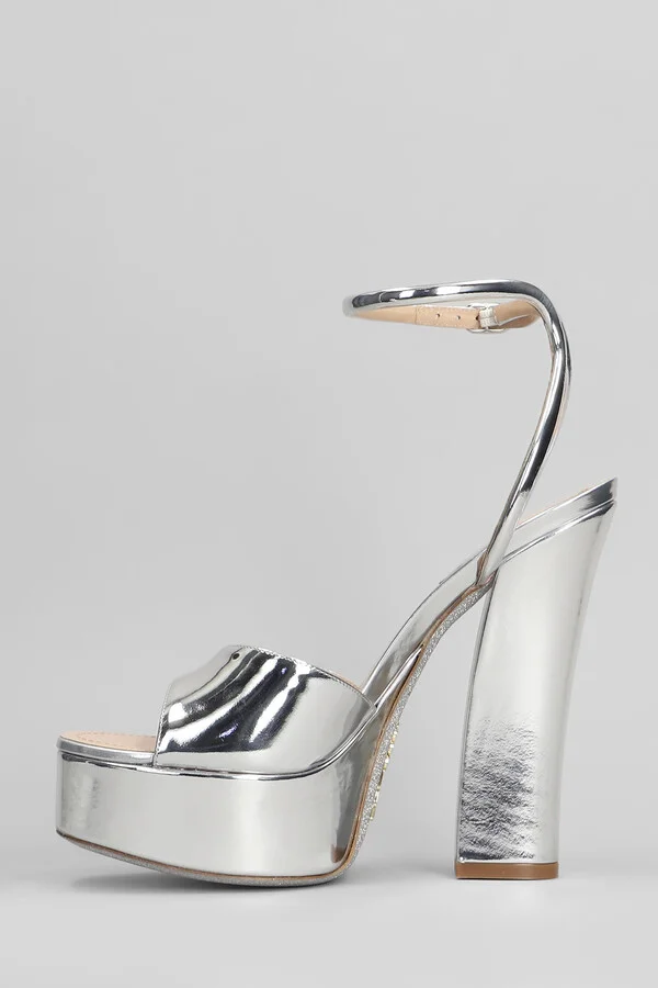 Helsa Sandals In Silver Patent Leather - Image 3