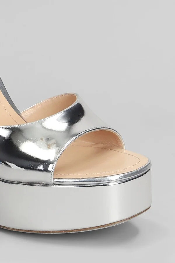 Helsa Sandals In Silver Patent Leather - Image 5
