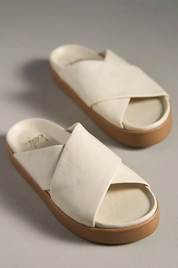Hen Leather Platform Slide Sandals - Image 2