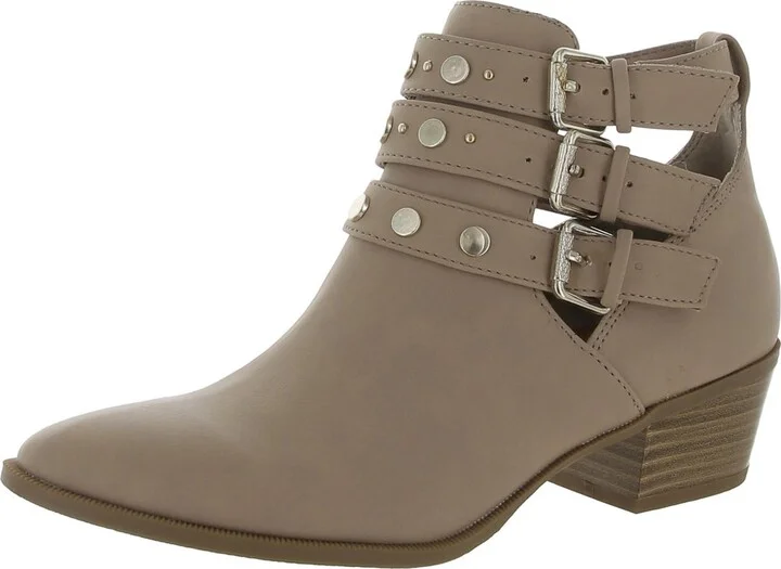 Henna Womens Faux Leather Studded Ankle Boots