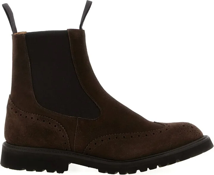 Henry elastic-strap brogue boots