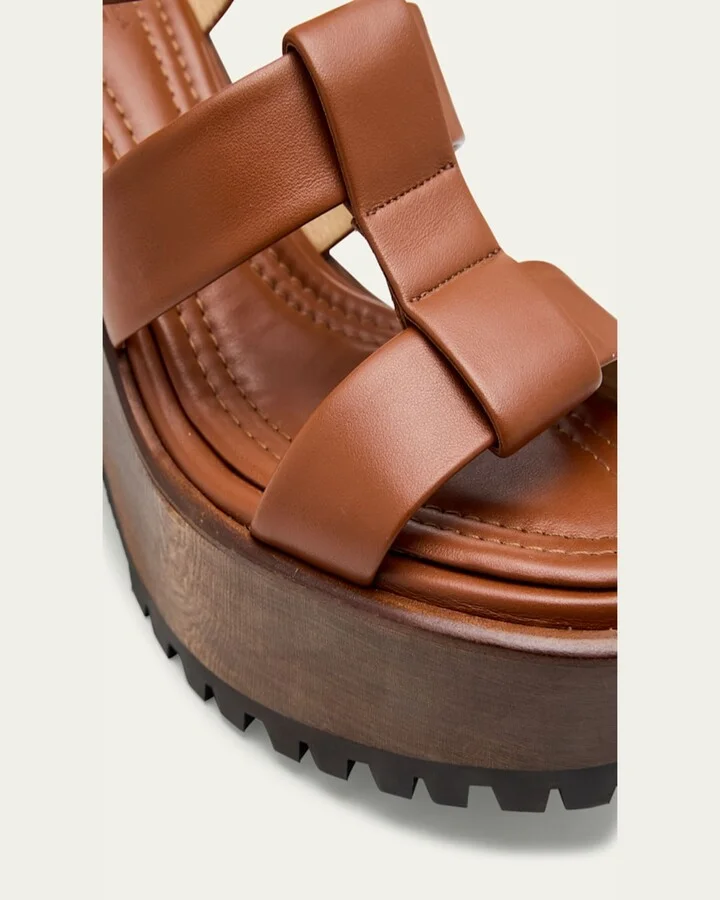 Hera Leather Platform Block-Heel Sandals - Image 3