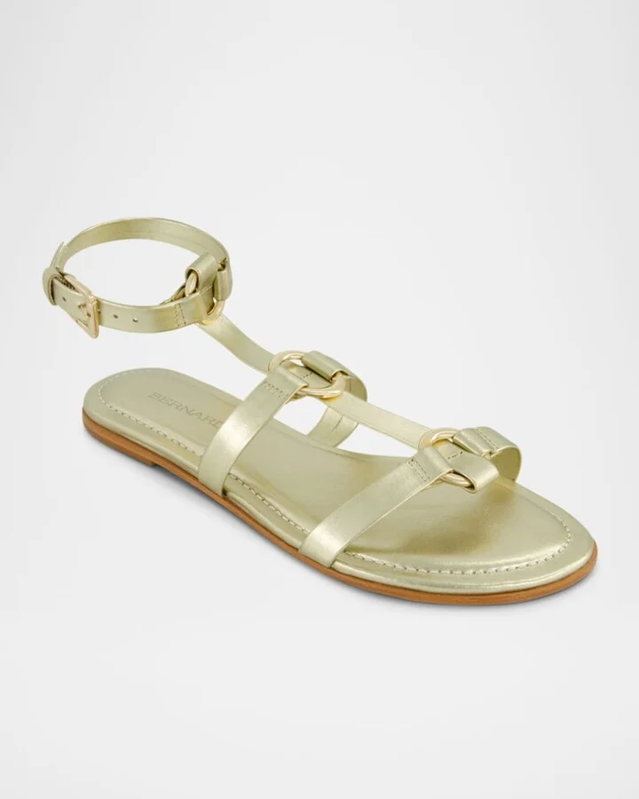 Hera Metallic Flat Gladiator Sandals - Image 2