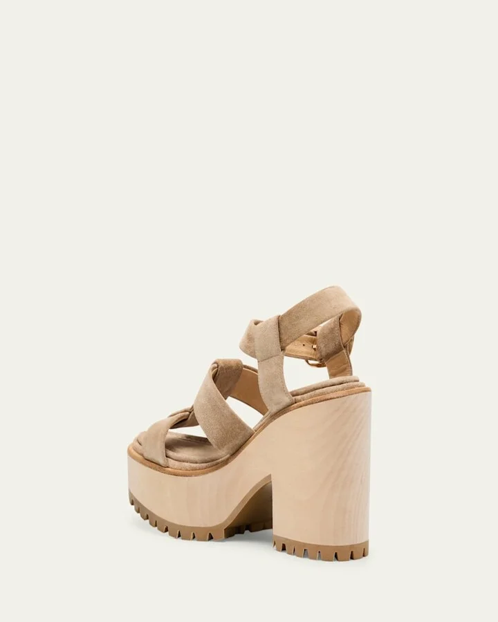 Hera Suede Platform Block-Heel Sandals - Image 5