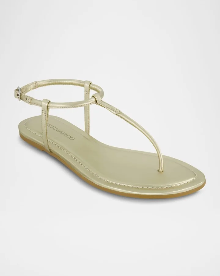 Hercu Metallic Ankle-Strap Flat Sandals - Image 2