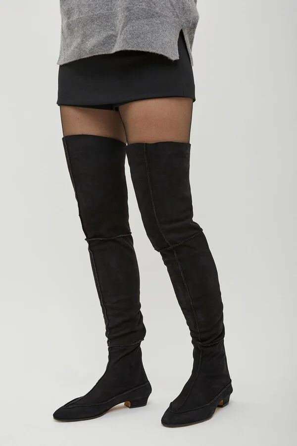 Hereditas 25 black fur over knee boots - Image 2