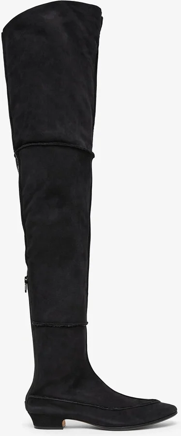 Hereditas 25 black fur over knee boots