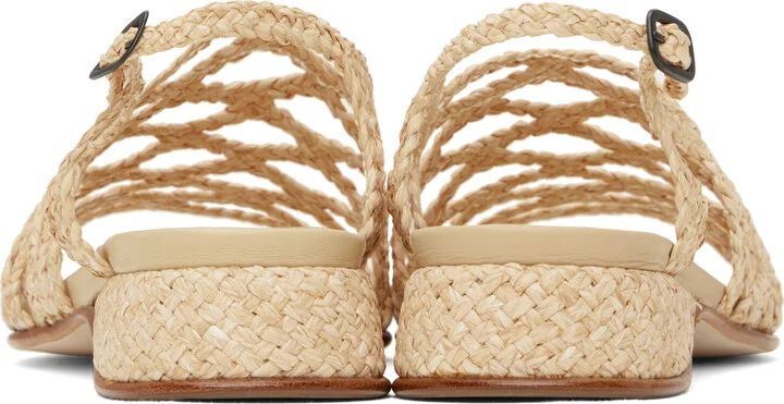 HEREU Beige Alzira Raffia Sandals - Image 2