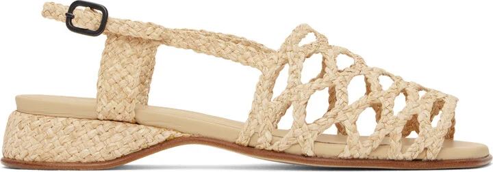 HEREU Beige Alzira Raffia Sandals