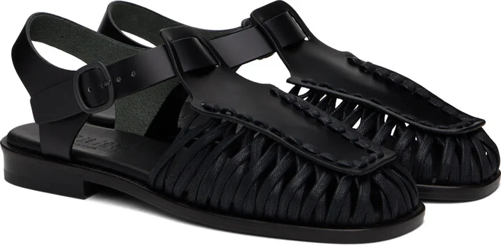 HEREU Black Alaro T-Bar Sandals - Image 4