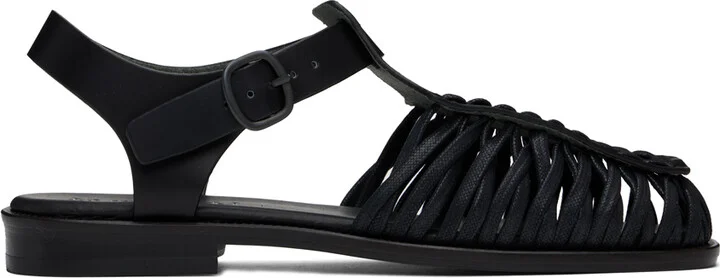 HEREU Black Alaro T-Bar Sandals