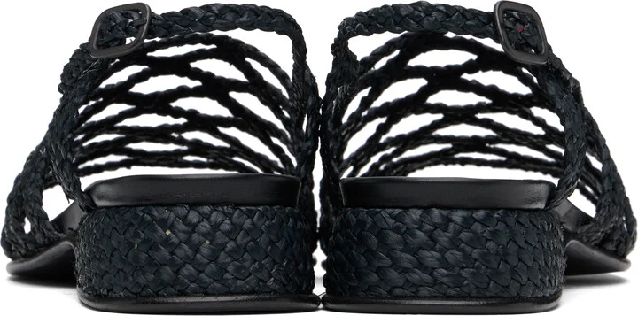 HEREU Black Alzira Raffia Sandals - Image 2
