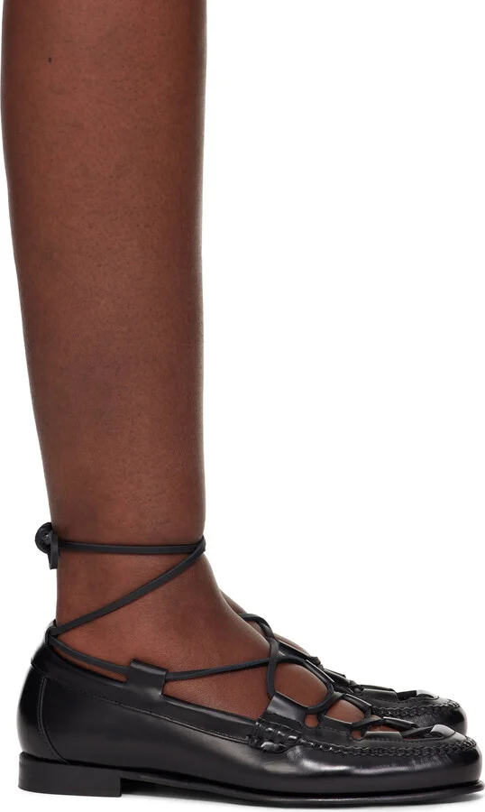 HEREU Black Cordada Loafers