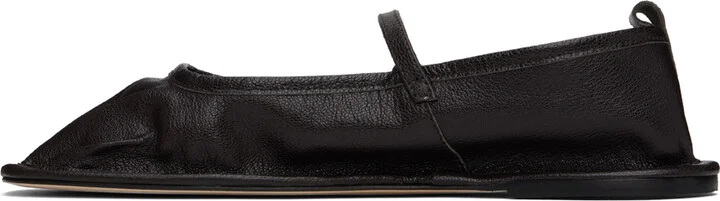 HEREU Black Dansa Supple Shiny Ballerina Flats - Image 3