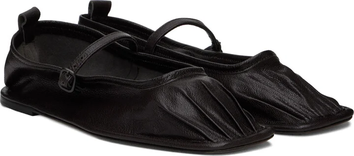 HEREU Black Dansa Supple Shiny Ballerina Flats - Image 4