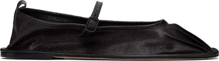 HEREU Black Dansa Supple Shiny Ballerina Flats