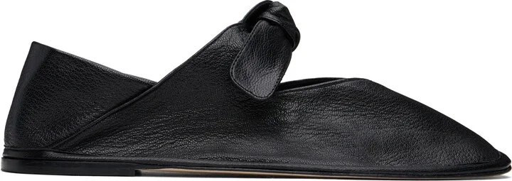 HEREU Black Llasada Supple Shiny Ballerina Flats