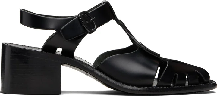 HEREU Black Pesca Heeled Sandals
