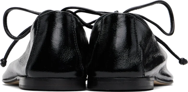 HEREU Black Plegada Crinkled Glossy Oxfords - Image 2