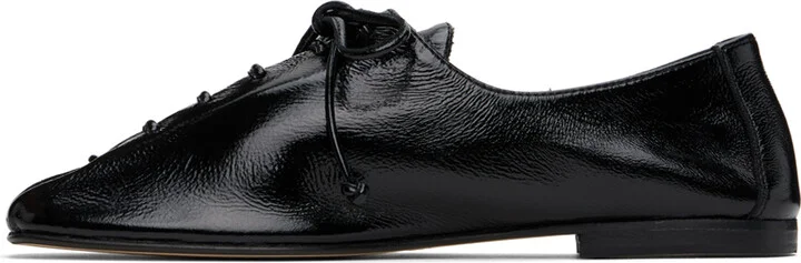 HEREU Black Plegada Crinkled Glossy Oxfords - Image 3