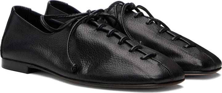 HEREU Black Plegada Supple Shiny Derbys - Image 4