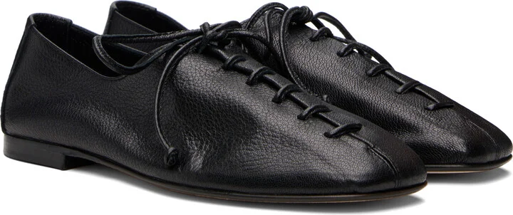 HEREU Black Plegada Supple Shiny Derbys - Image 4