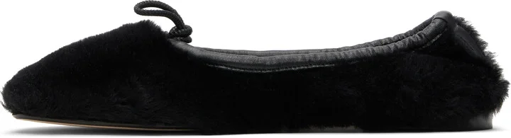 HEREU Black Puntera Shearling Ballerina Flats - Image 3