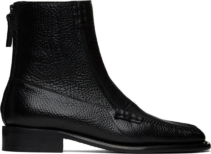 HEREU Black Quadra Grainy Boots