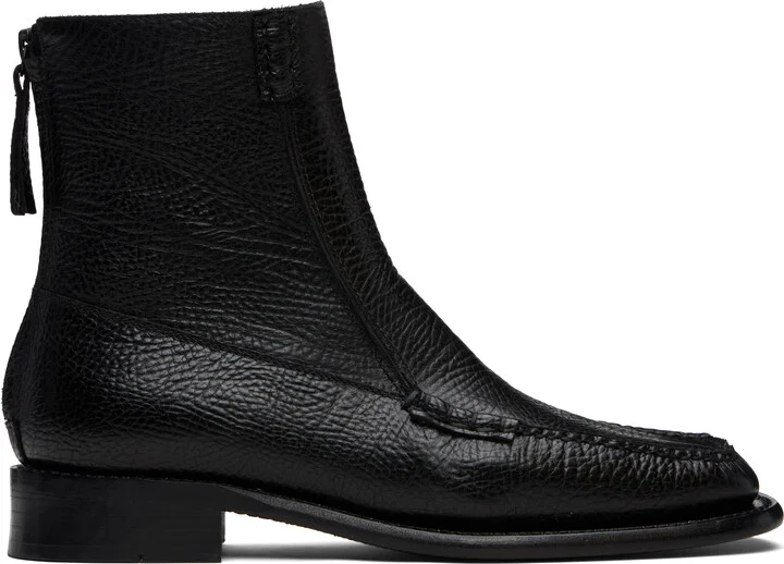 HEREU Black Quadra Grainy Boots