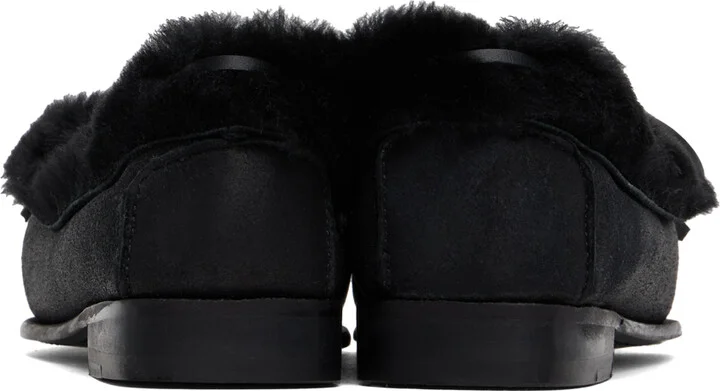 HEREU Black Tilla Shearling Loafers - Image 2