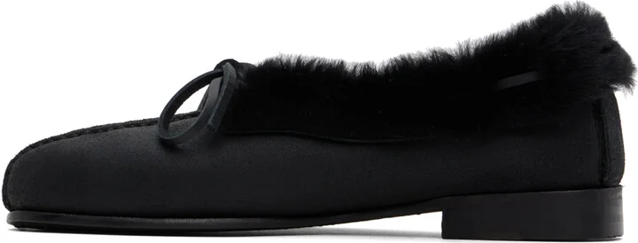 HEREU Black Tilla Shearling Loafers - Image 3