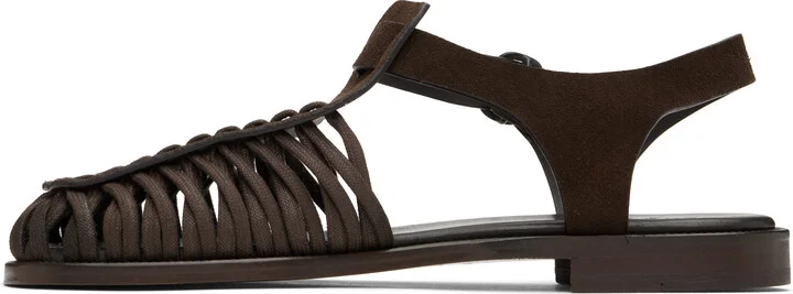 HEREU Brown Alaro Suede Sandals - Image 3