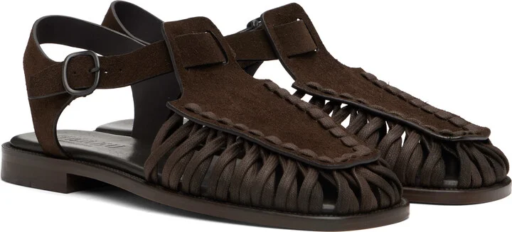 HEREU Brown Alaro Suede Sandals - Image 4