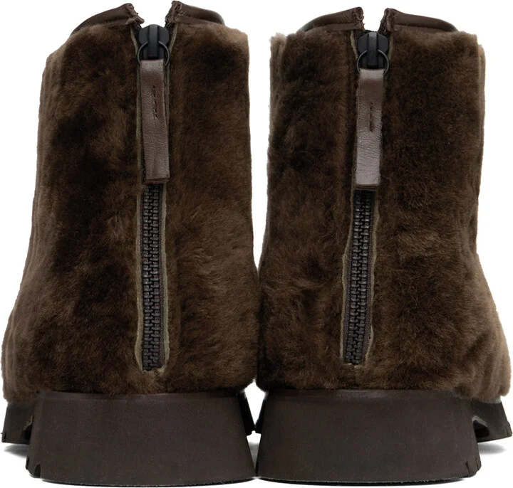 HEREU Brown Armenta Low Zipped Boots - Image 2